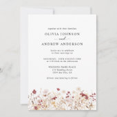 Elegante Herbstwochen Wildblumen Blumenhochzeit Einladung (Vorderseite)