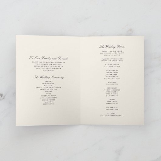 Elegante Herbstzeremonie im Blumenwald Programm (Innenseite)