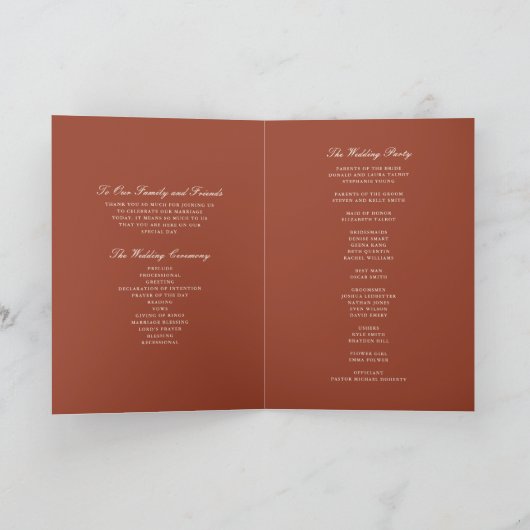 Elegante Herbstzeremonie im Blumenwald Programm (Innenseite)