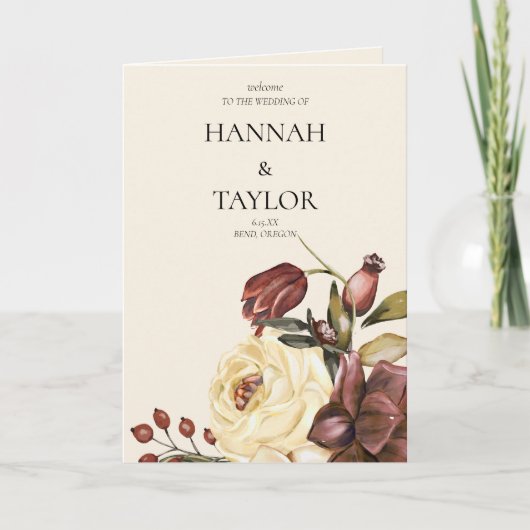 Elegante Herbstzeremonie Programm (Vorderseite)