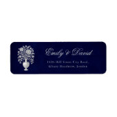 Elegante Heritage-Blumenvase Navy-Hochzeit (Vorne)