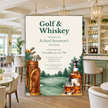 Elegante Herren Golf- und Whiskey-Themen-Ruhestand