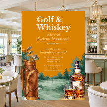 Elegante Herren-Golf- und Whiskey-Themen-Ruhestand