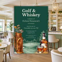 Elegante Herren-Golf- und Whiskey-Themen-Ruhestand