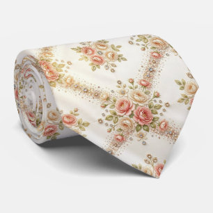 Elegante Herren Krawatte Rosa englische Rosen