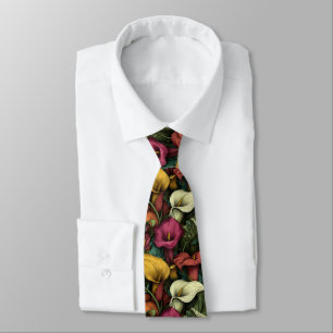 Elegante Herrenaccessoires Calla-Lilien-Blume Krawatte