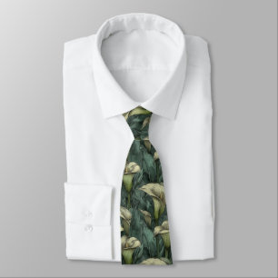 Elegante Herrenaccessoires Calla-Lilien Krawatte