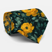 Elegante Herrenmode Ranunculus Blumenmuster Krawatte (Gerollt)