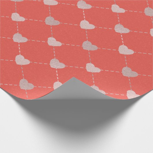 Elegante Herz Lattice Geschenkwrap Geschenkpapier (Ecke)