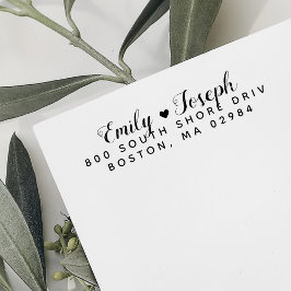 Elegante Herz-Rücksendeadresse Permastempel