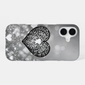 Elegante Herz-Silhouette iPhone 16 Hülle (Rückseite (Horizontal))