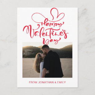 Elegante Herzen Frohen Valentinstag 1 Foto Feiertagspostkarte