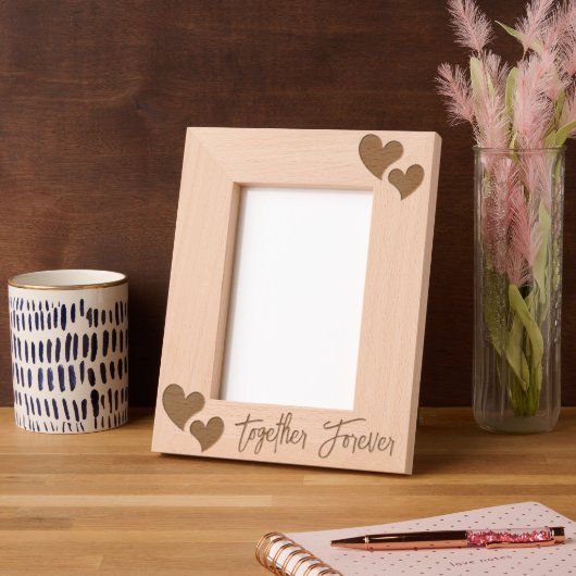 Elegante Herzen mit benutzerdefiniertem Text Geätzte Rahmen (Links)