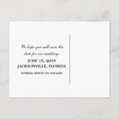 Elegante Herzen Save the Date Postkarte, grün Ankündigungspostkarte (Rückseite)