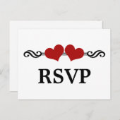 Elegante Herzen UAWG Postkarte, Rot Einladungspostkarte (Vorne/Hinten)