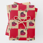 Elegante Herzen und Rose Geschenkpapier Set (Beispiel)