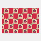 Elegante Herzen und Rose Geschenkpapier Set (Vorderseite)