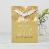 Elegante Herzfeier zur Beerdigung des Lebens Geden Einladung (Stehend Vorderseite)