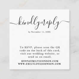 Elegante Herzkalligraphie QR Code Wedding RSVP Begleitkarte