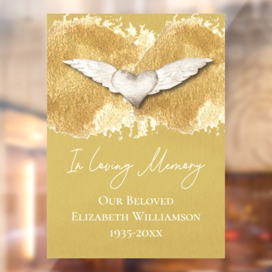 Elegante Herzklänge Erinnerung an das Gedächtnis Fensteraufkleber (Blatt 2)