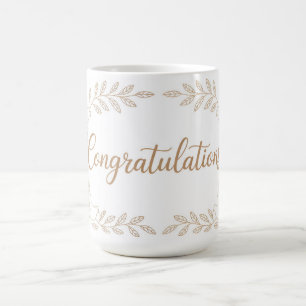 Elegante "Herzlichen Glückwunsch"-Grußkarte mit Ta Kaffeetasse