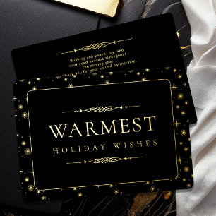 Elegante herzlichste Weihnachtsgrüße Geschäft Gold Folien Feiertagskarte