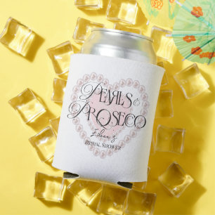 Elegante Herzperlen Prosecco Brause Brautparty Dosenkühler