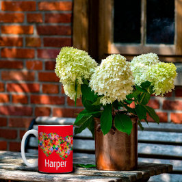 Elegante, herzrote Zwei-Tone-Tasse Zweifarbige Tasse