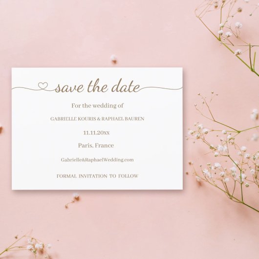 Elegante Herzschwäche Moderne Save the Date Hochze Einladung
