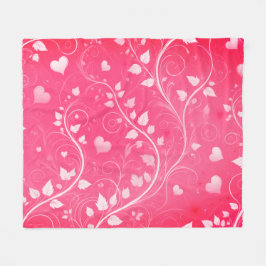 Elegante Herzweine: Romantisches Blumendesign Fleecedecke