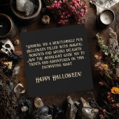 Elegante Hexe auf Broom Vintag Halloween Karte