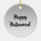 Elegante Hexe auf einem schwarzen und grauen Hallo Keramik Ornament (Hinten)