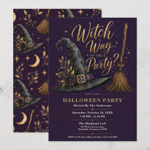Elegante Hexen-Halloween-Party Einladung