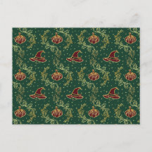 Elegante Hexen-Whimsigoth-Halloween-Postkarte