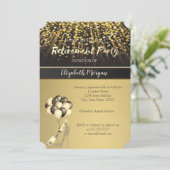 Elegante High Heel, Wein, Ballons, Ruhestand Party Einladung (Stehend Vorderseite)