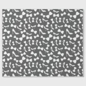 Elegante High Heels & Bow Krawatte Hochzeit Grau n Geschenkpapier (Flach)