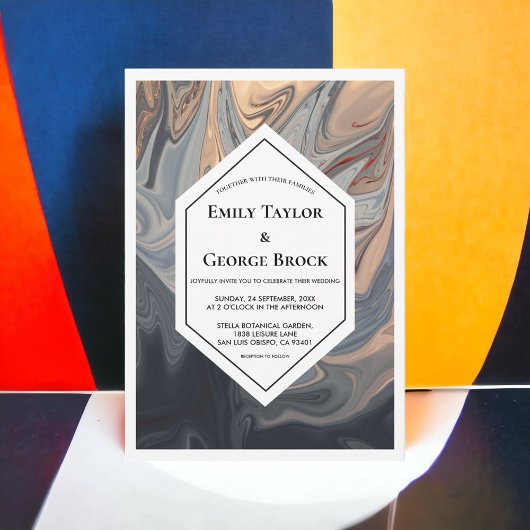 Elegante Highlights Abstrakte Hochzeit Einladung