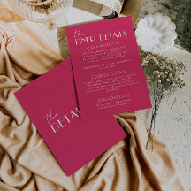 Elegante Himbeer-Rosa stilvolle Hochzeitsdetails
