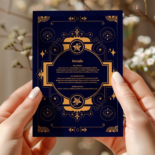 Elegante himmlische Hochzeit Begleitkarte