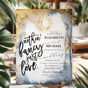 Elegante himmlische Sonne, Mond, Sterne Hochzeit Einladung