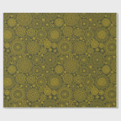 Elegante Hinteruganmandala Muster grüne Golddiwali Geschenkpapier (Flach)