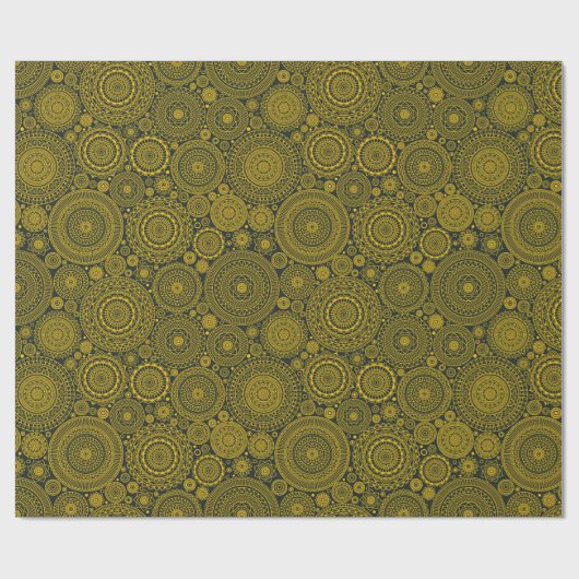 Elegante Hinteruganmandala Muster grüne Golddiwali Geschenkpapier (Flach)