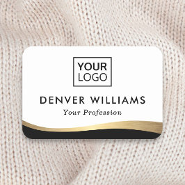 Elegante Hinzufügen Logo schwarzen Imitate goldene Namensschild