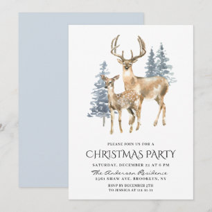 Elegante Hirsch Tannenbaum Feiertags-Weihnachtsfei Einladung