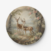 Elegante Hirsche Alte Wälder Pappteller (Vorderseite)