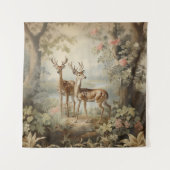 Elegante Hirsche Alte Wälder Wandteppich (Vorderseite (Horizontal))