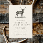 Elegante Hirschjagd Erwachsener Geburtstagsparty Einladung<br><div class="desc">Elegant Hirschjagd Rustikal anspruchsvolle Country Adult Birthday Party Einladung Vorlage</div>