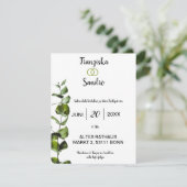 Elegante Hocheitseinladung mit Grünen, Einladung (Stehend Vorderseite)