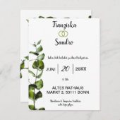 Elegante Hocheitseinladung mit Grünen, Einladung (Vorne/Hinten)