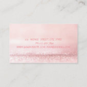 Elegante, hochmoderne, rosa Glitterie Visitenkarte (Rückseite)